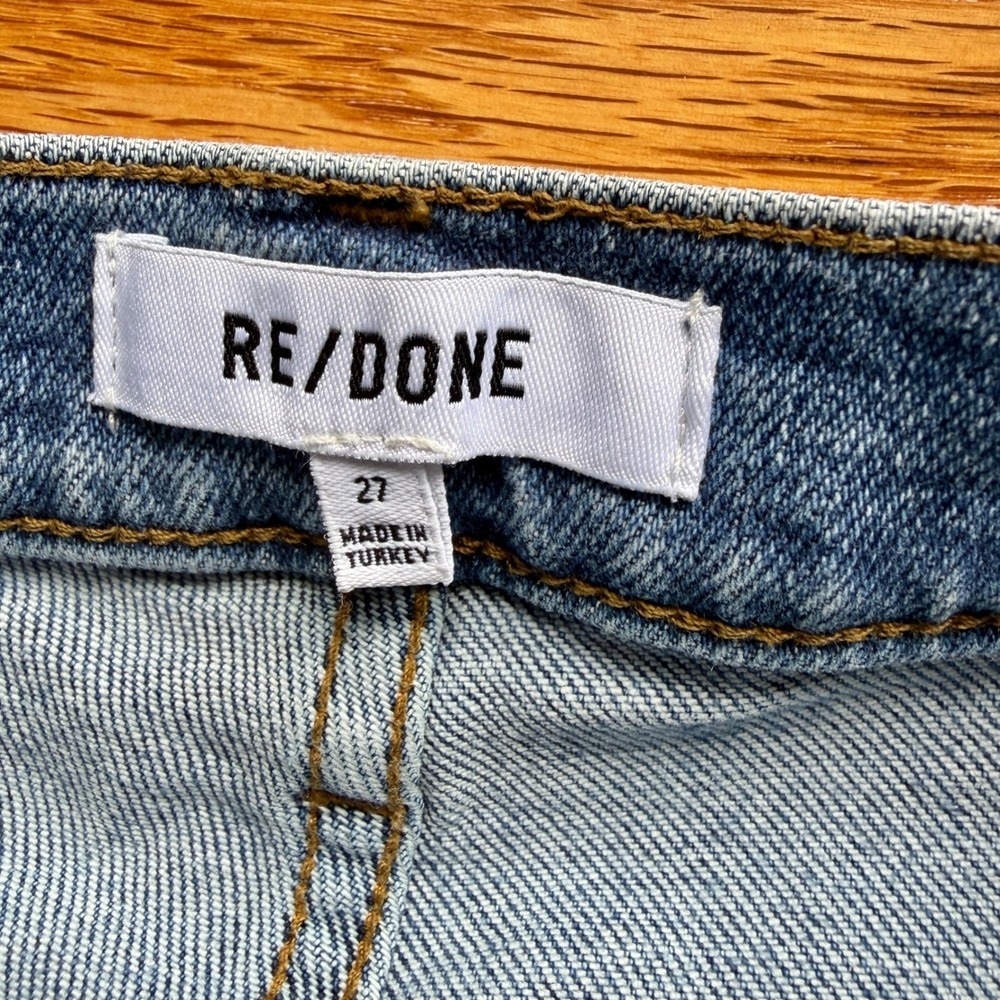 RE/DONE 70s Stove Pipe High Rise Straight Leg Jeans Mid 70s Wash Size 27 - Picture 5 of 16